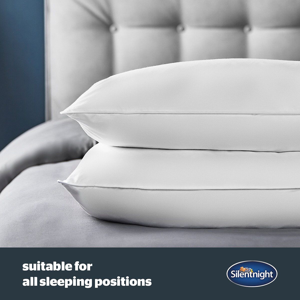 Duck Feather and Down Anti Allergy Pillow Pair white, SILENTNIGHT