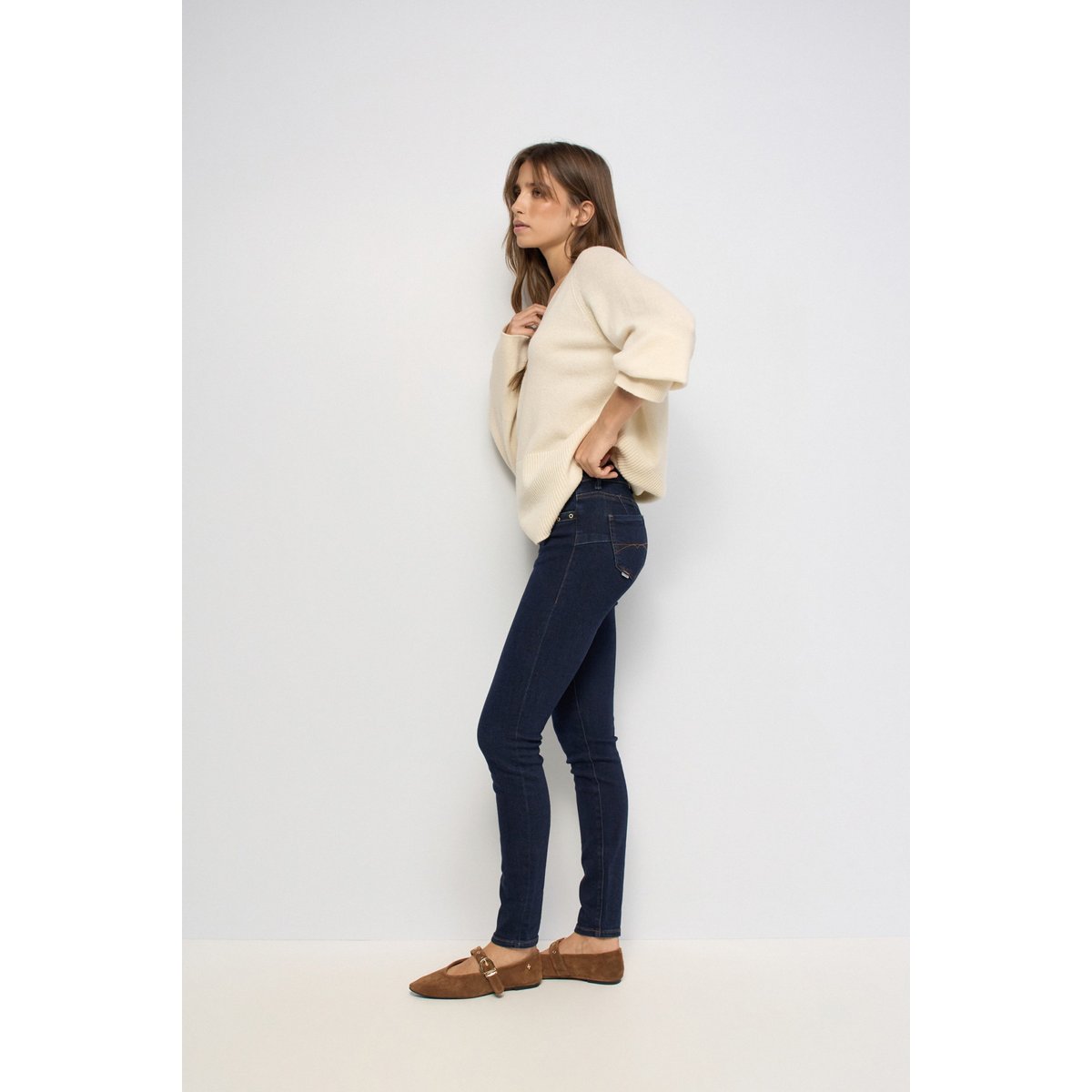 JEAN WONDER PUSH UP SKINNY bleu denim, SALSA JEANS