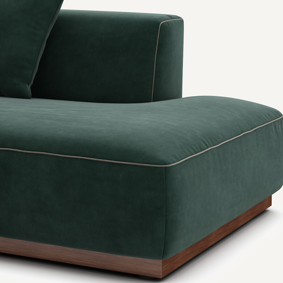 Demi-canapé droit en velours, JACOPO vert tsar, AM.PM