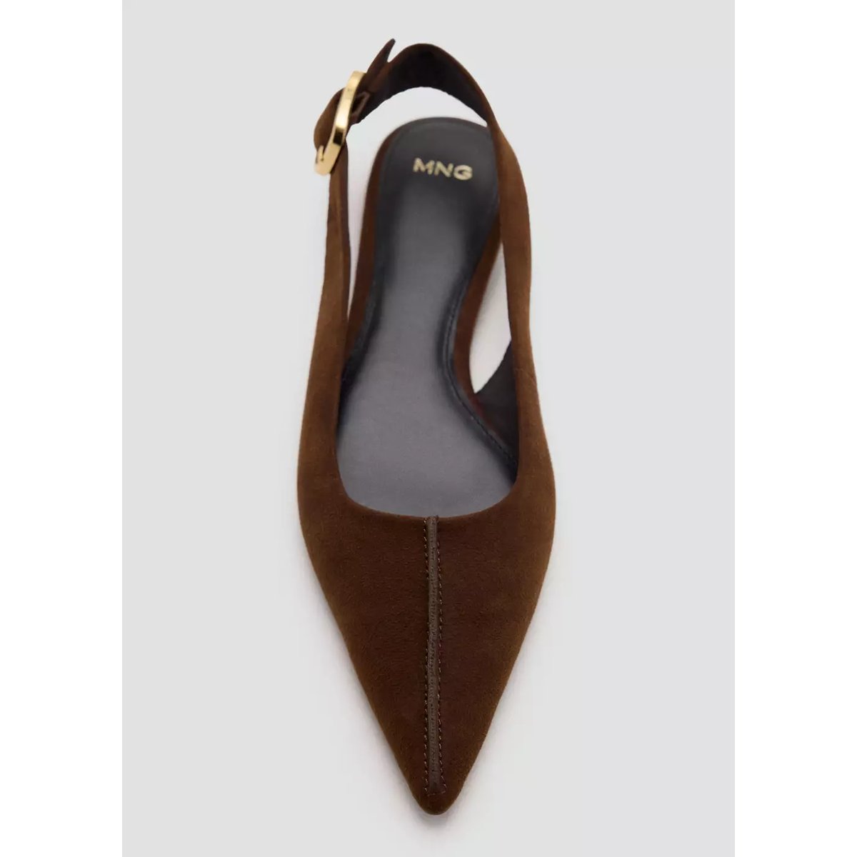 Chaussures plates bout pointu chocolat, MANGO