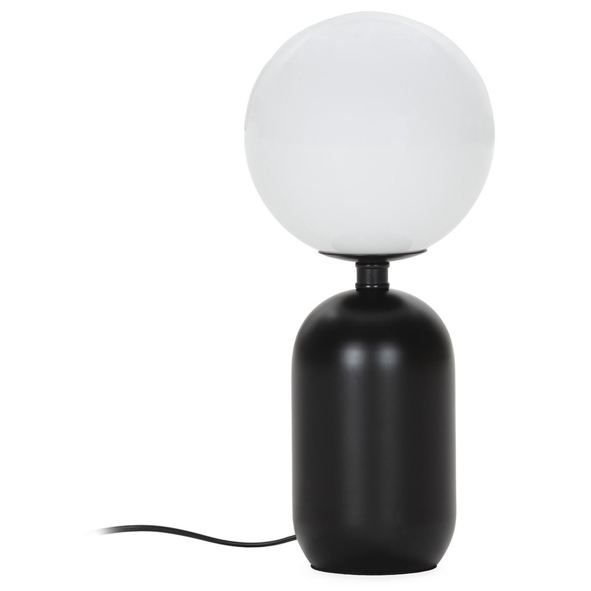 Lampe de table métal et globe en verre noir et blanc, RECOLLECTION