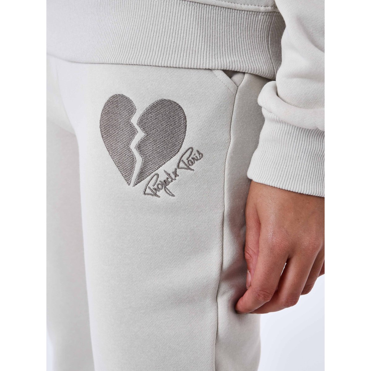 Bas de jogging cœur brisé greige, PROJECT X