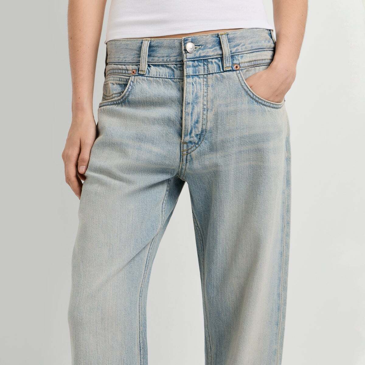 Craft - Jean Coupe Boyfriend, Taille Moyenne lumière teintée, PEPE JEANS