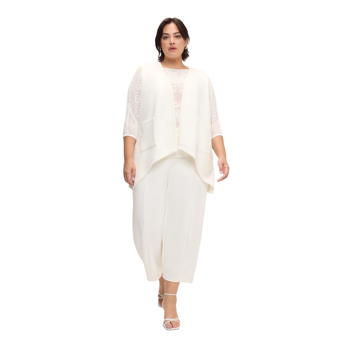 Pantalon cropped blanc, FIORELLA RUBINO