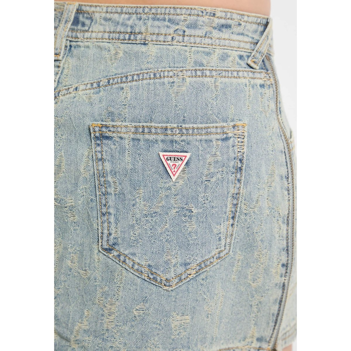 Mini-Jupe En Jean gris, GUESS