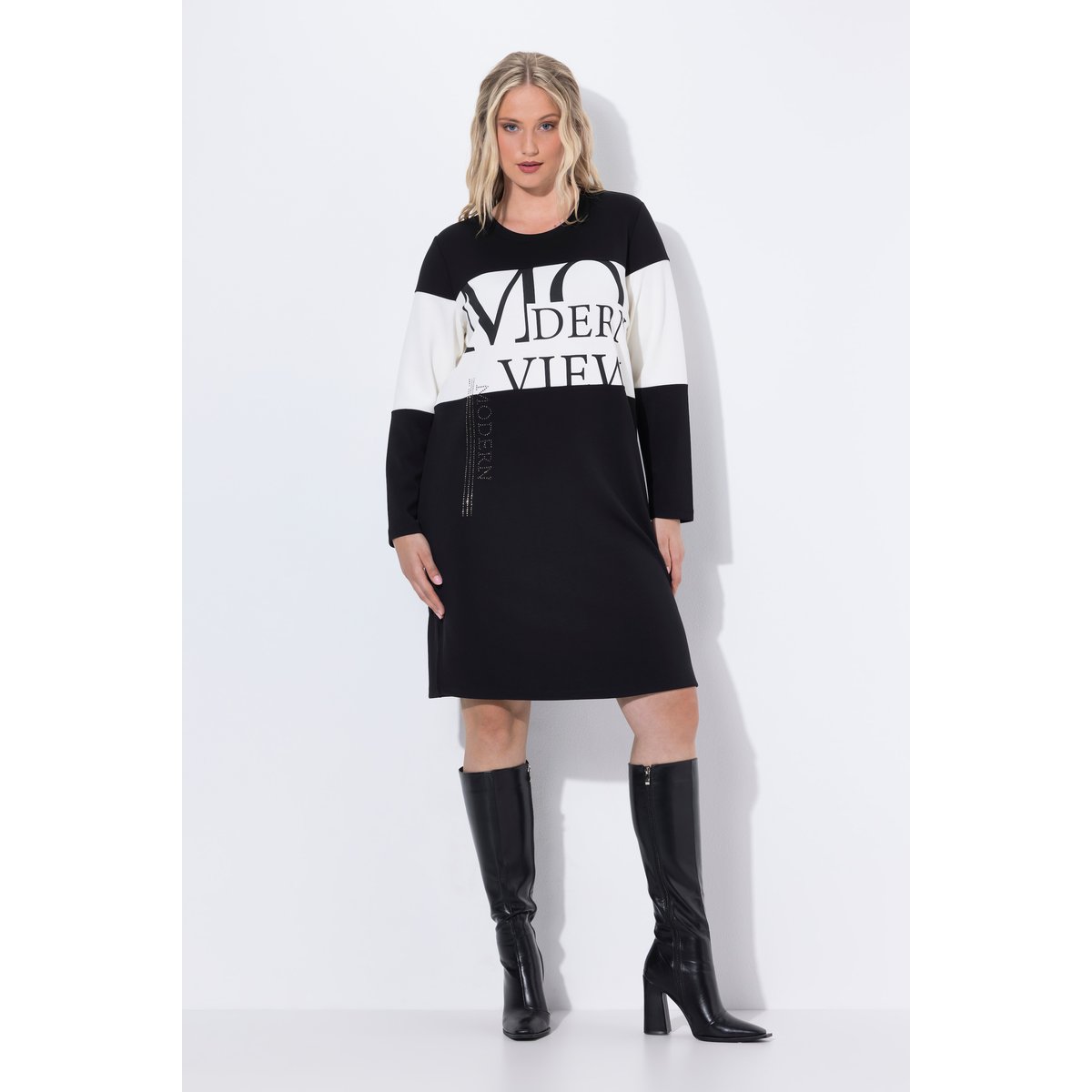 Robe en molleton contenant du modal noir, ULLA POPKEN