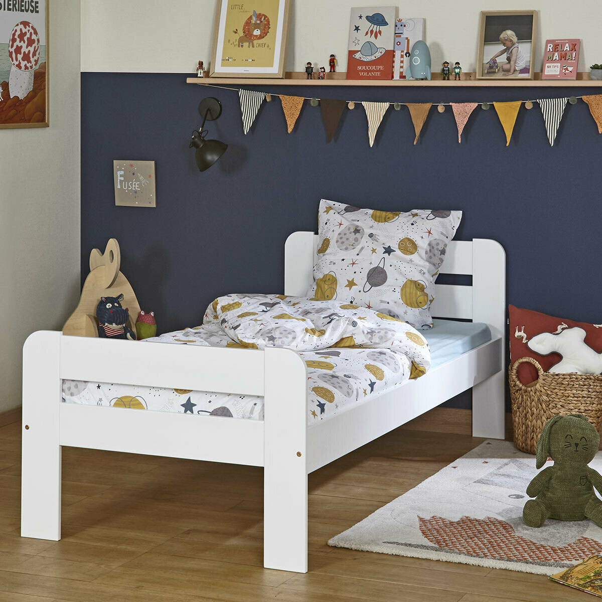 Lit enfant Bois massif  SUNDY blanc, AKITEN RETAIL