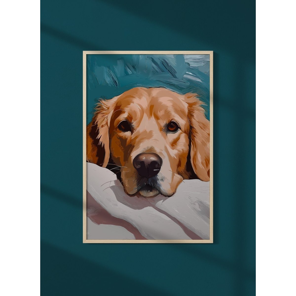 Affiche Chien regard doux blanc, L'AFFICHERIE