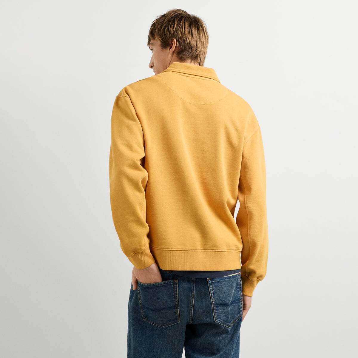 Sweat-Shirt À Col Polo Coupe Casual jaune de savannée, PEPE JEANS