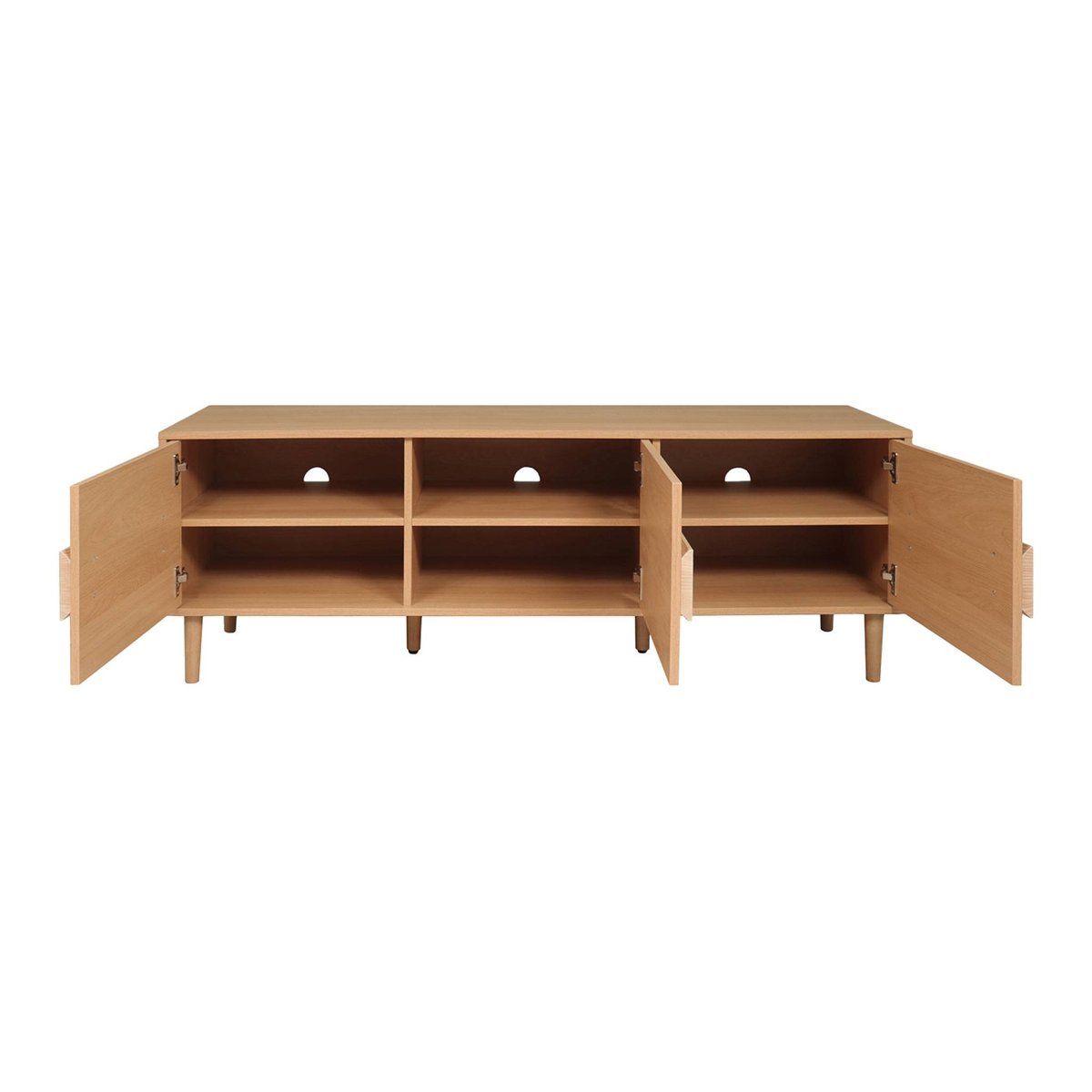 Meuble TV vintage décor bois 3 portes 150cm JULIANA chêne, SWEEEK