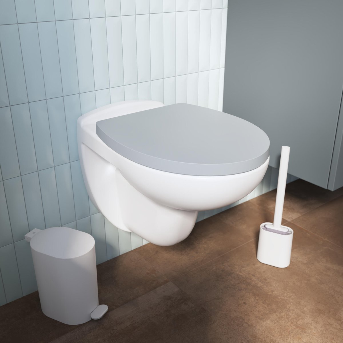 Abattant WC en polypropylène, EASY gris, SENSEA