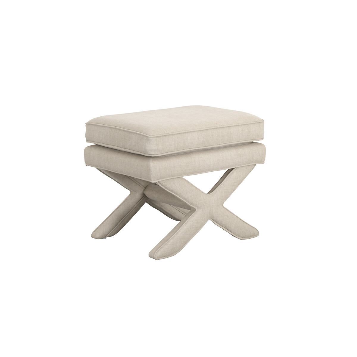 Blythe Linen Accent Stool stone beige, SO'HOME
