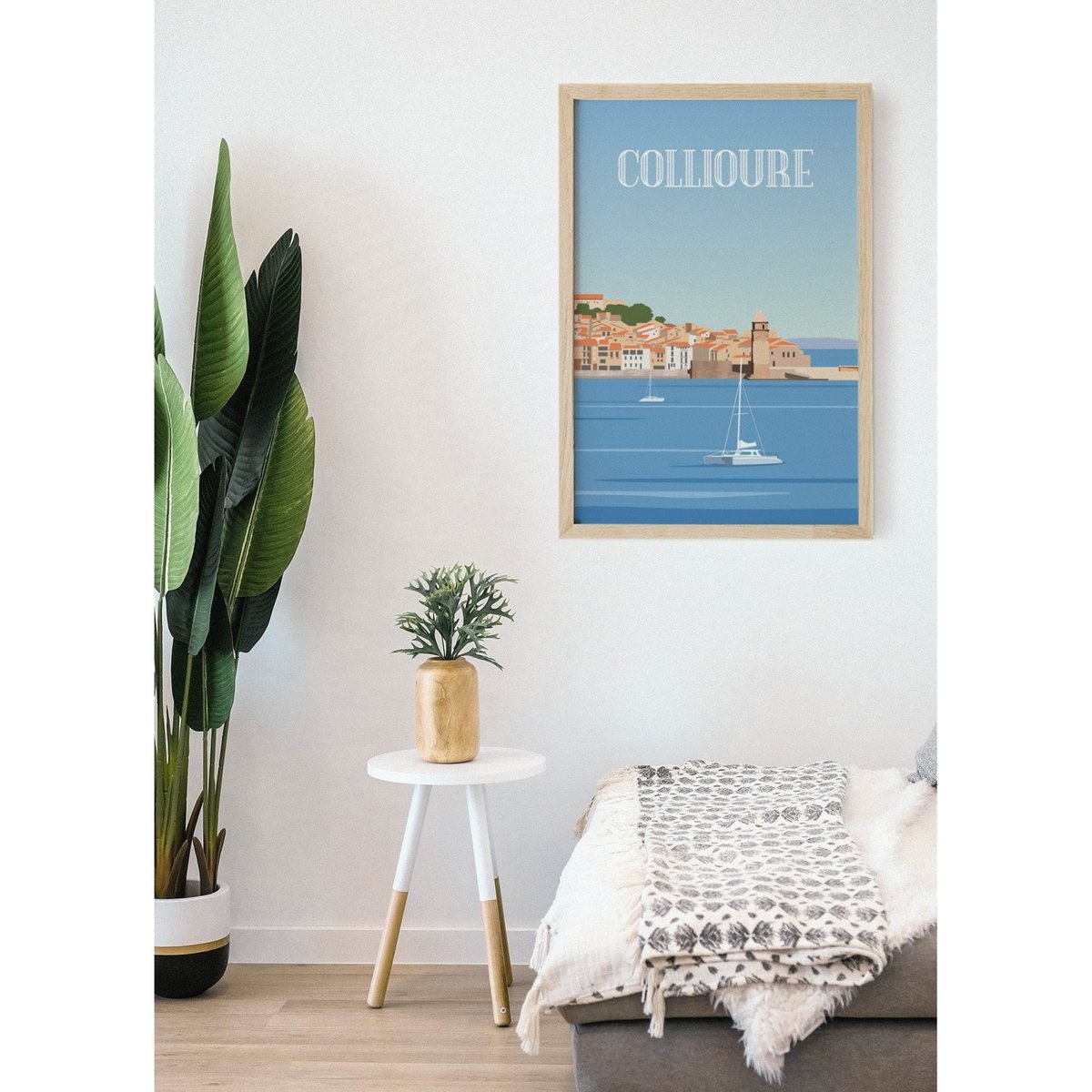 Affiche ville de Collioure blanc, L'AFFICHERIE