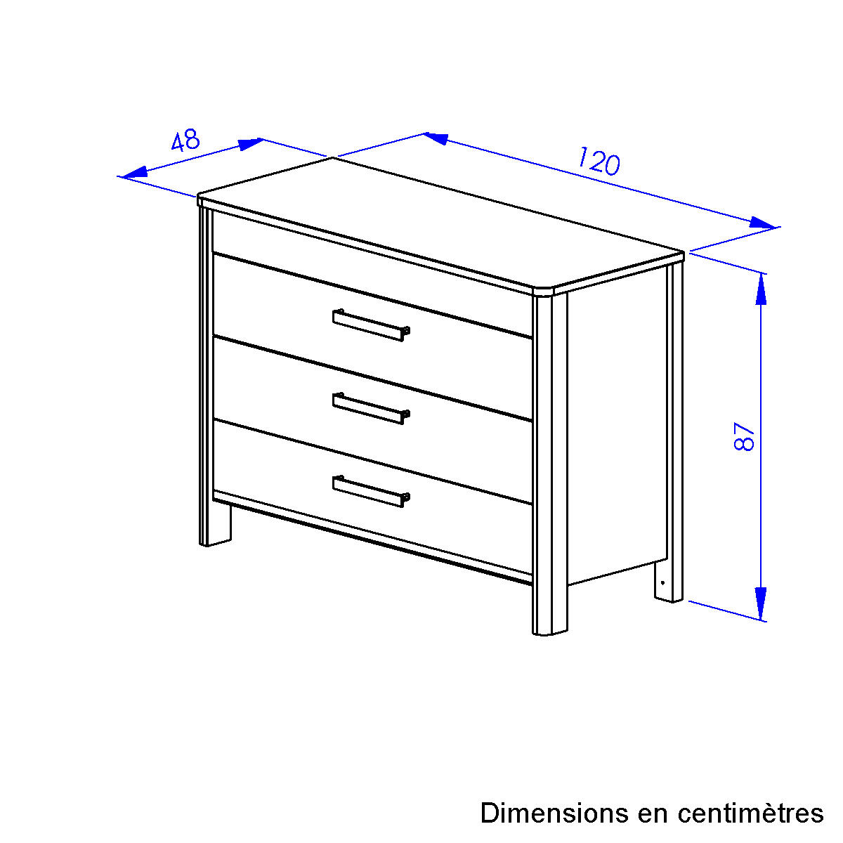Commode 4 tiroirs avec finition laquée e beige, GAMI