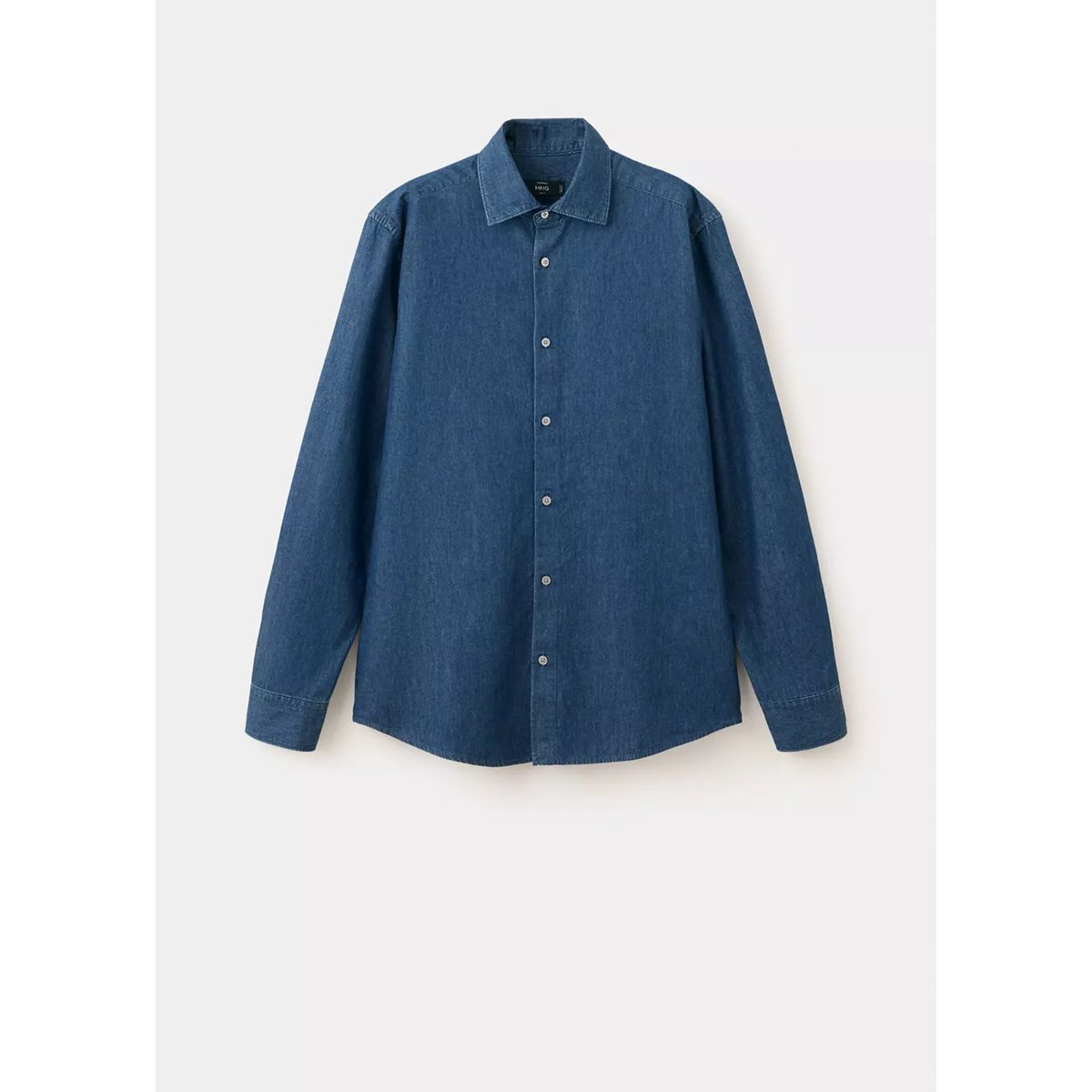 Chemise chambray 100 % coton bleu moyen, MANGO MAN