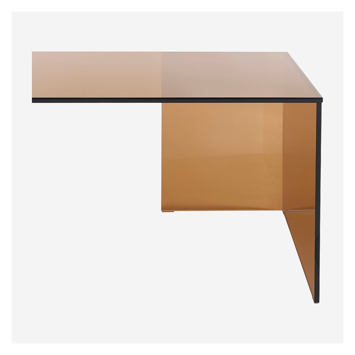Table basse rectangulaire en verre trempé ALYSSA marron, HABITAT