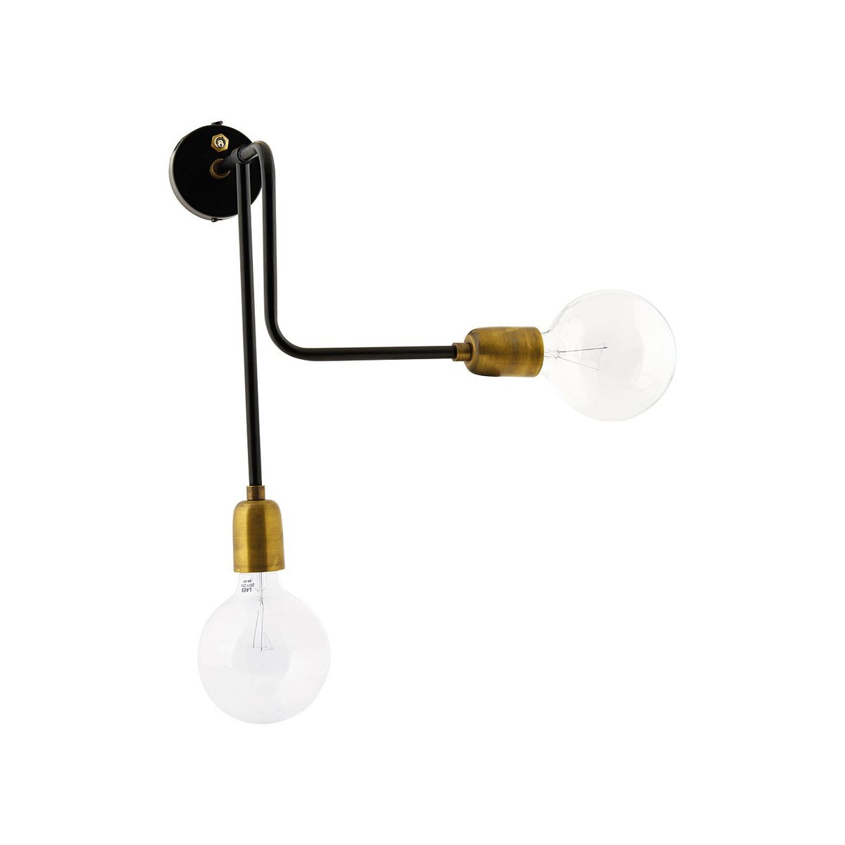 Applique Molecular Double Noir et Laiton noir et laiton, HOUSE DOCTOR