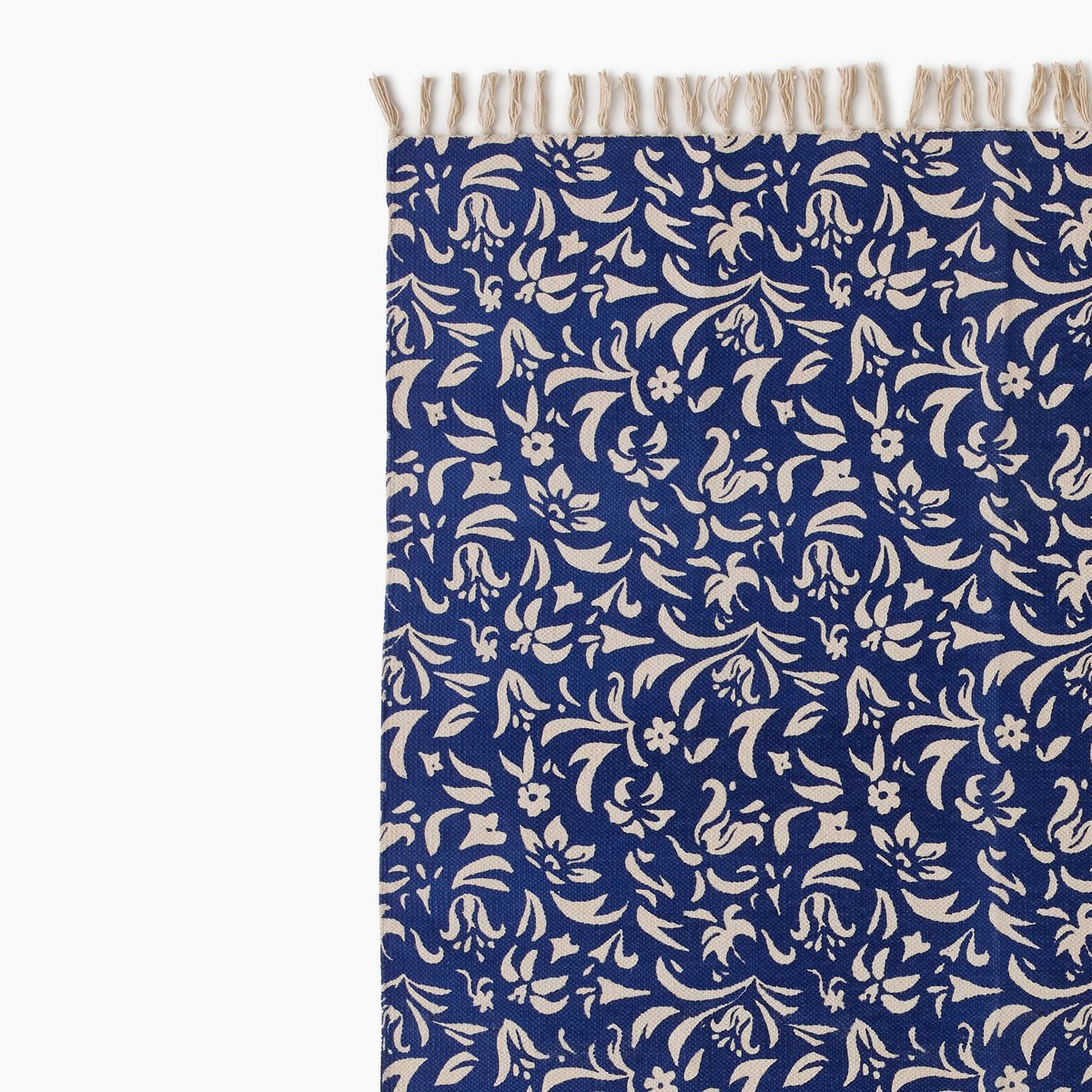 Tapis à imprimé fleurs, 120x180cm, 100% coton electrique, MONOPRIX