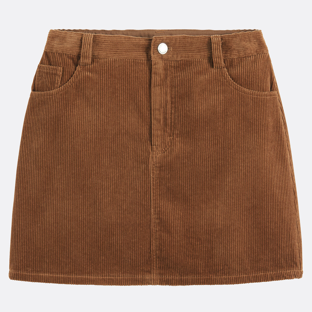 Corduroy Straight Mini Skirt camel brown, LA REDOUTE COLLECTIONS