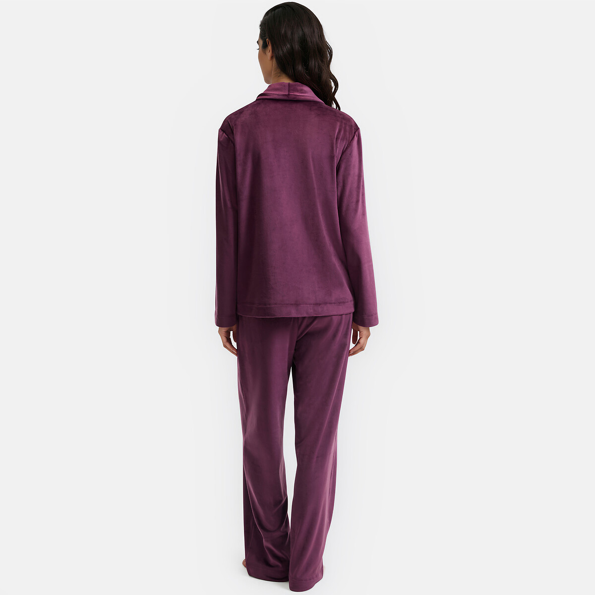 Velour pyjama top plum, ANNE WEYBURN