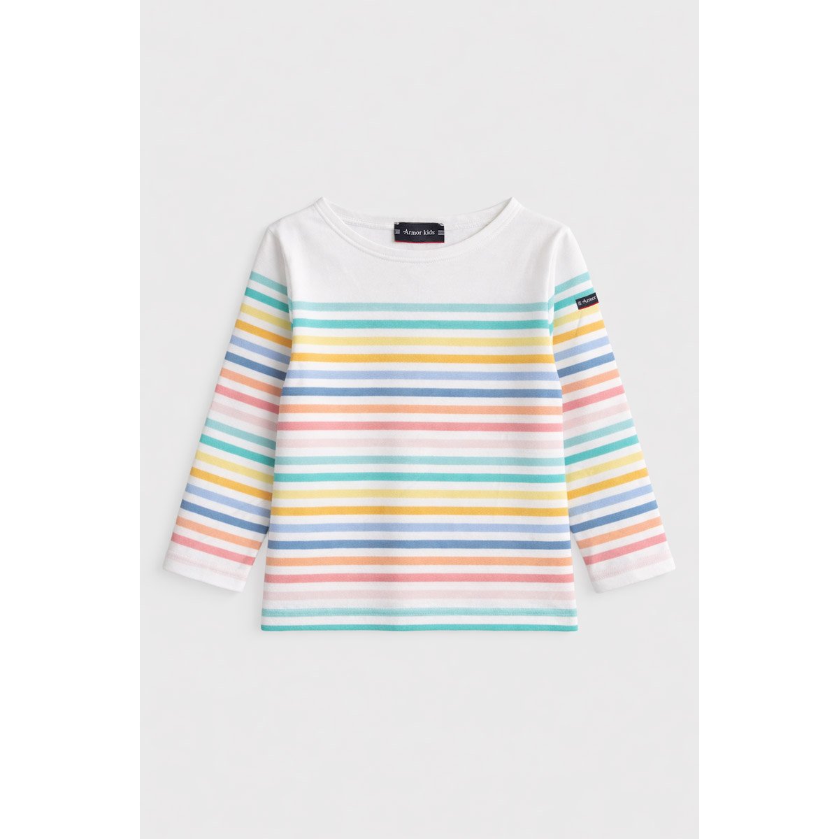 Marinière 10 couleurs Kids - coton léger multicol granit rose blanc, ARMOR-LUX