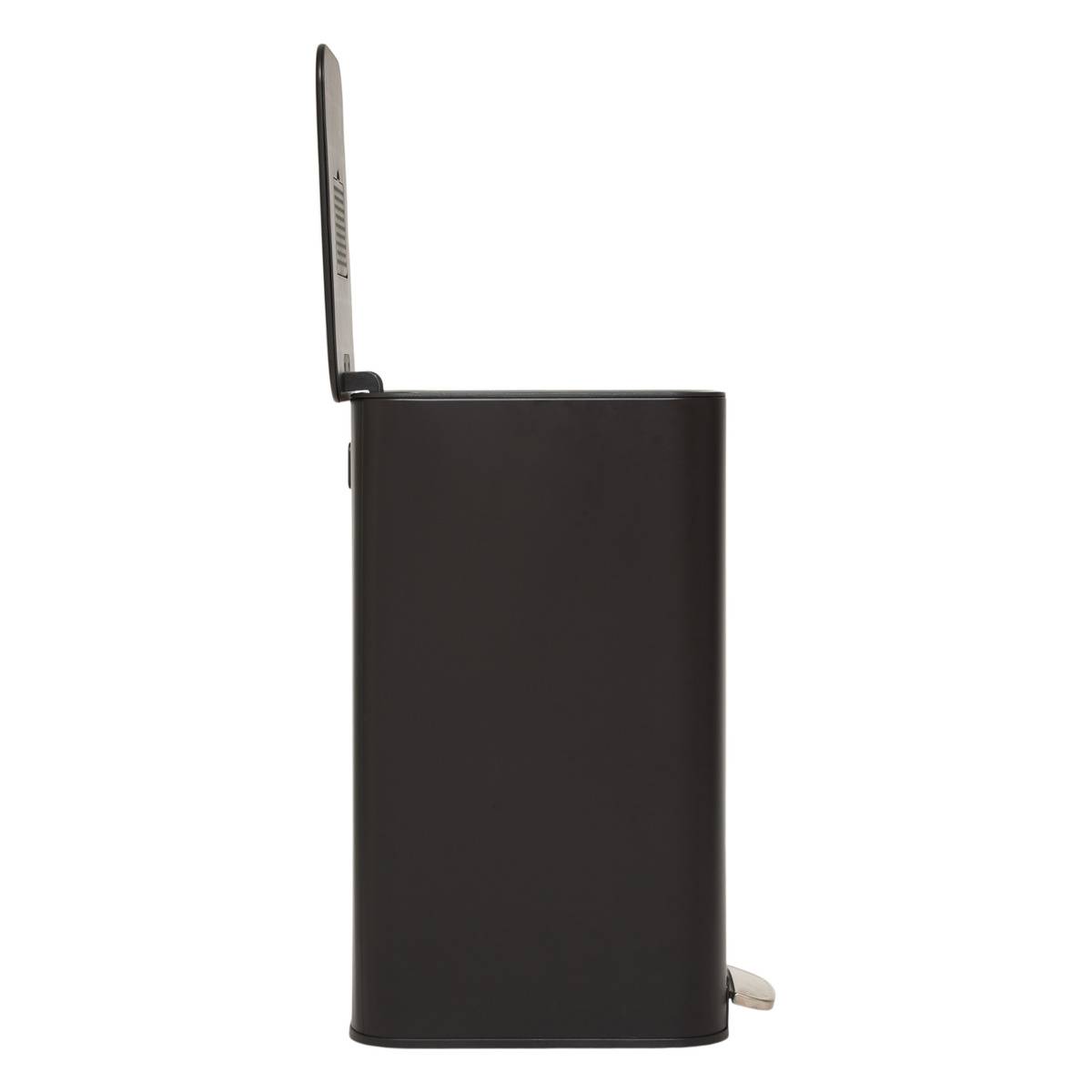 Poubelle slim rectangulaire à pédale en acier DELTA noir, 5FIVE SIMPLY SMART