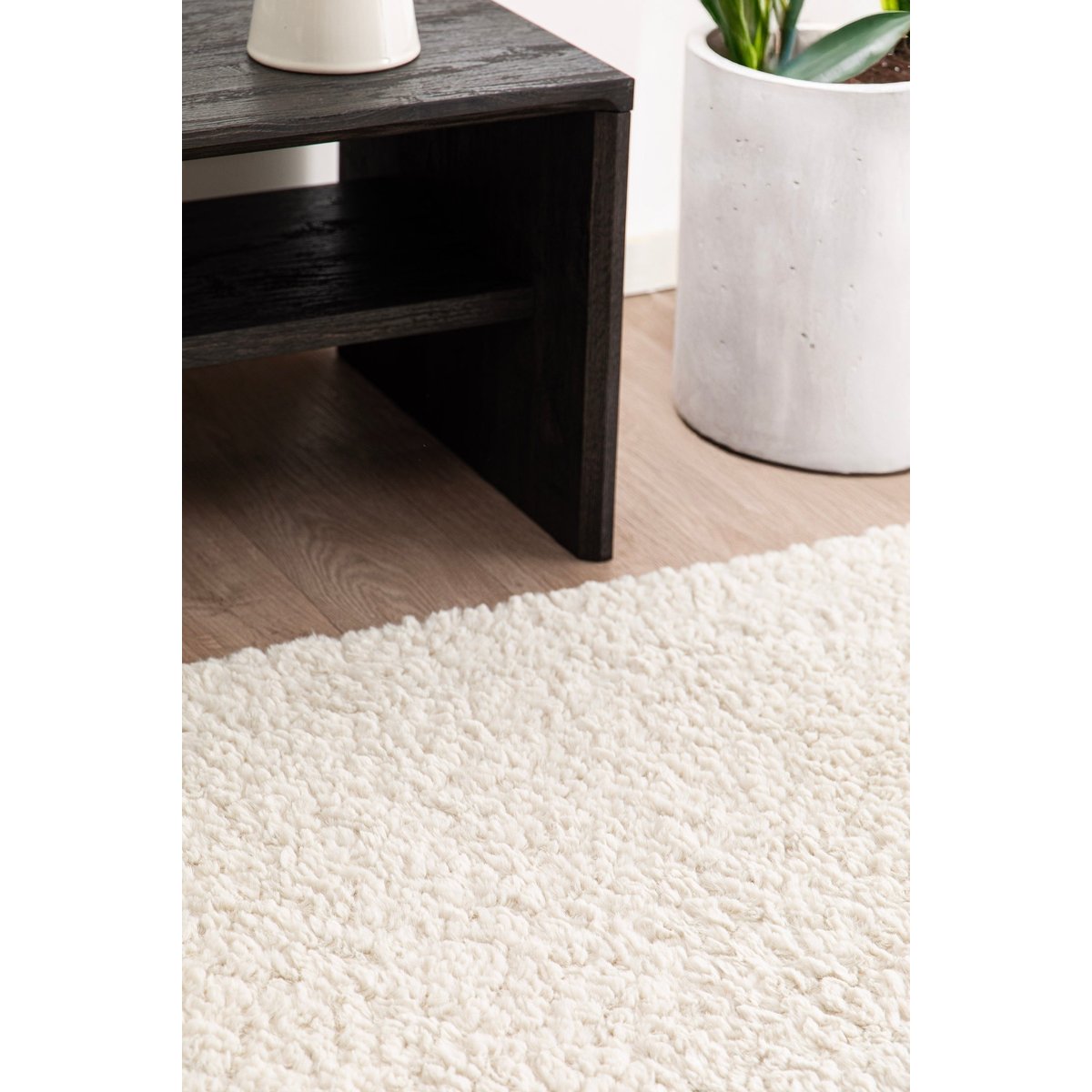 Tapis uni ultra doux contemporain PLAIN blanc pur, AFK LIVING