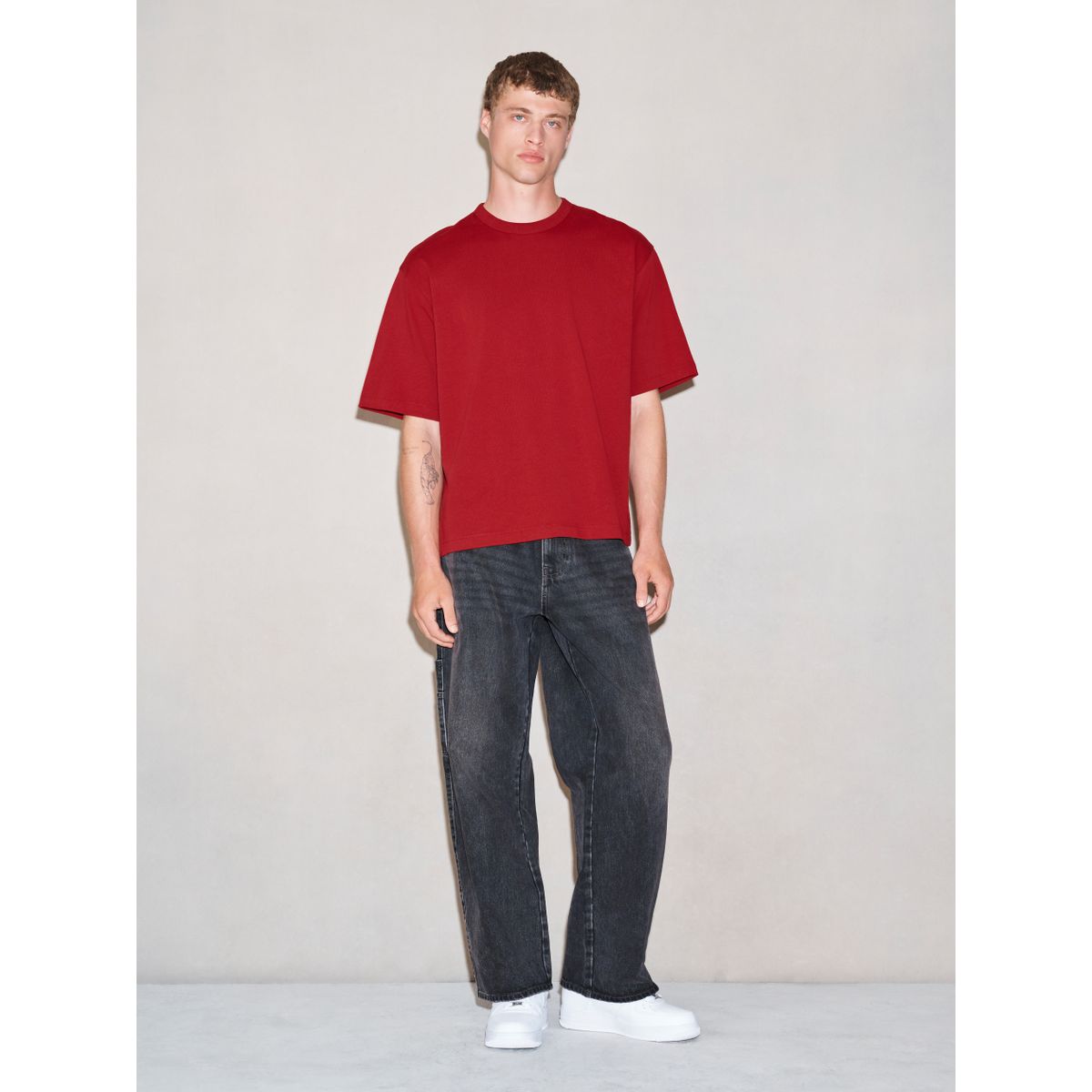 T-shirt droit en tissu épais edit rouge, NEXT