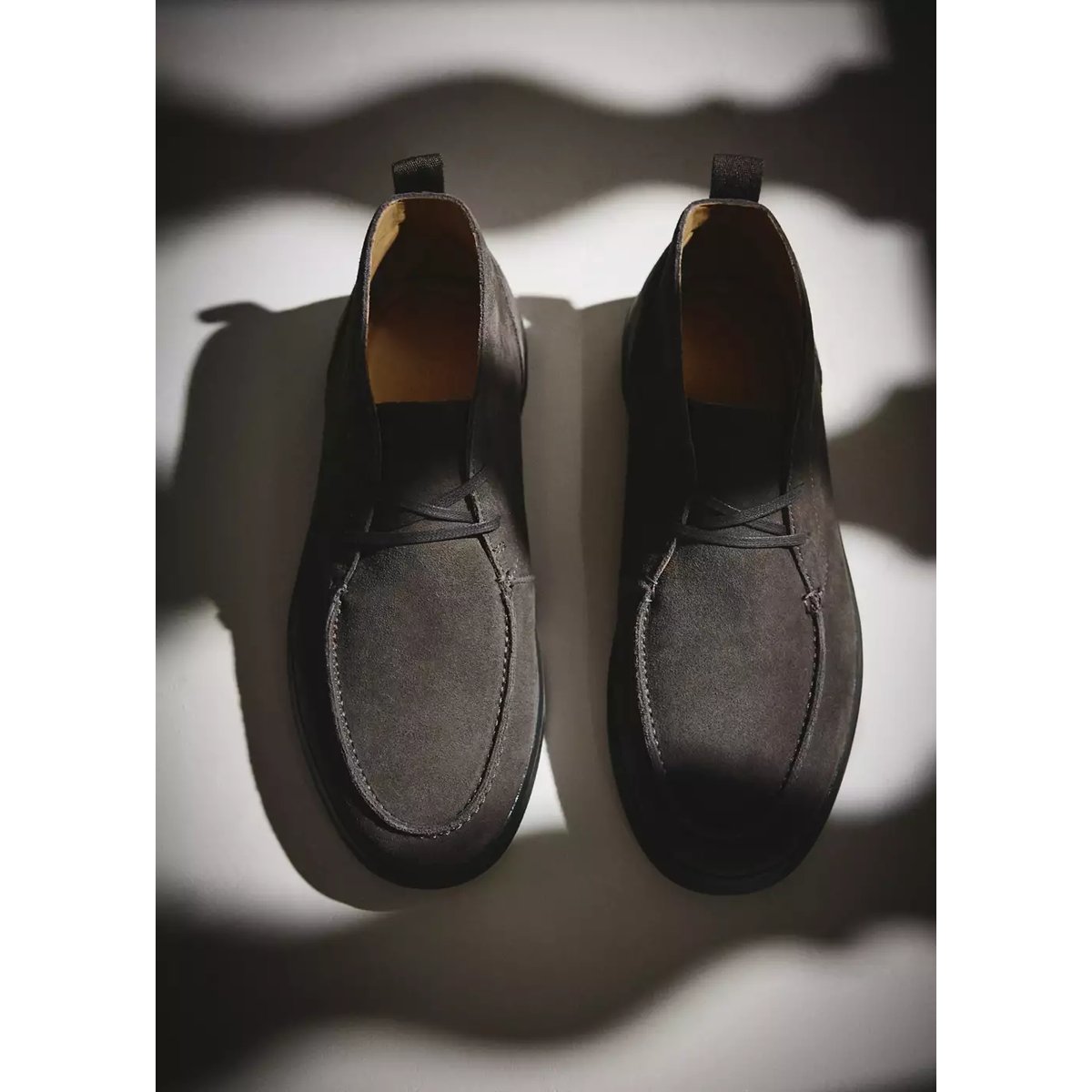 Bottines cuir et croûte de cuir gris, MANGO MAN