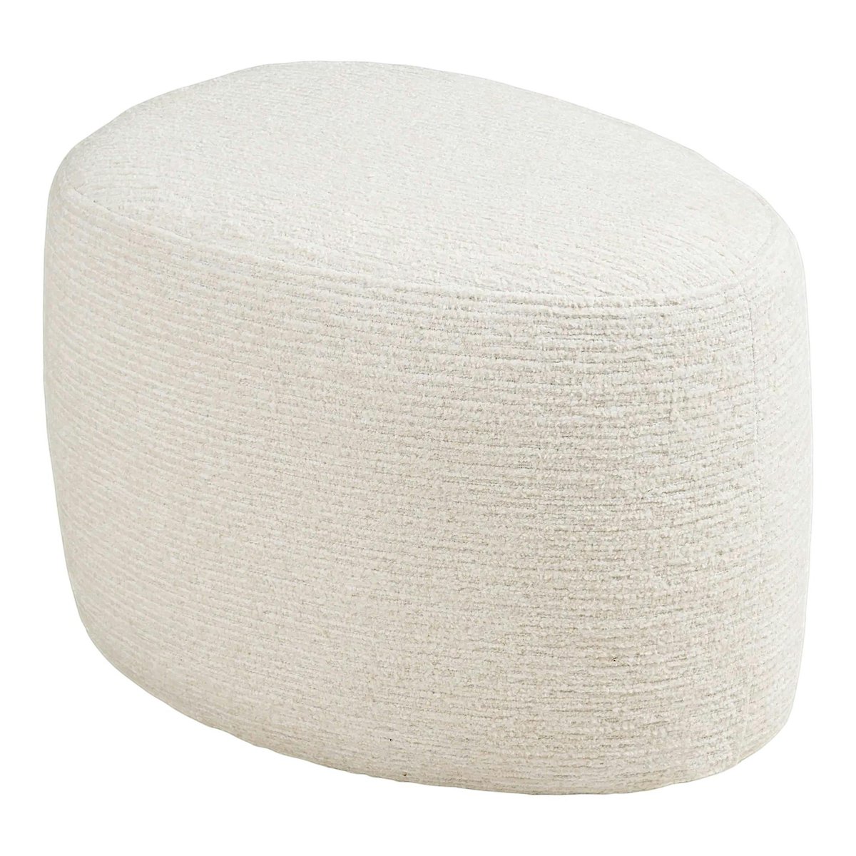 Fauteuil salon blanc pivotant et son pouf assorti BERLIN blanc, PIER IMPORT