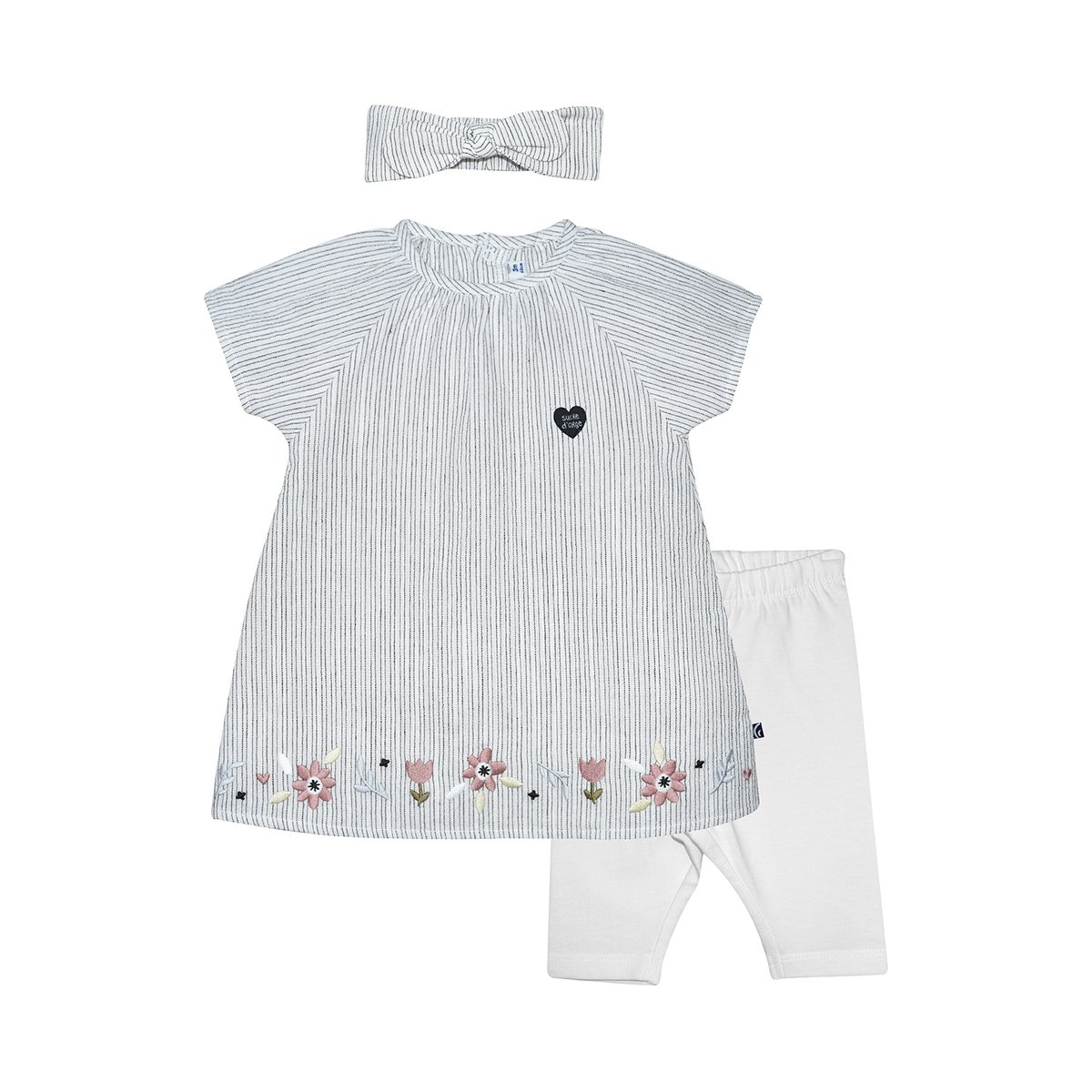 Ensemble robe legging et bandeau rebecca blanc, SUCRE D'ORGE