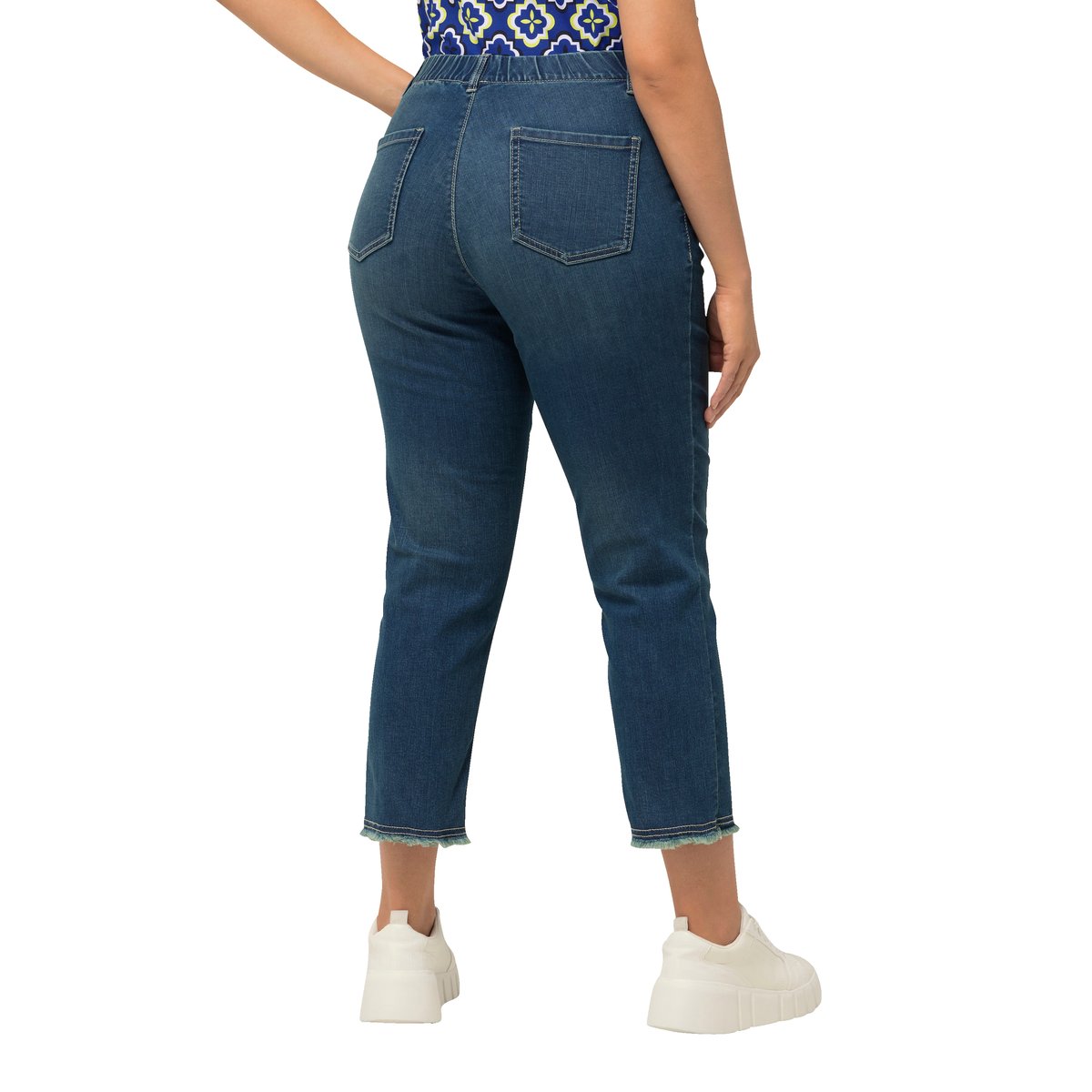 Jean Sienna longueur 7/8. Taille élastique. bleu jean, ULLA POPKEN