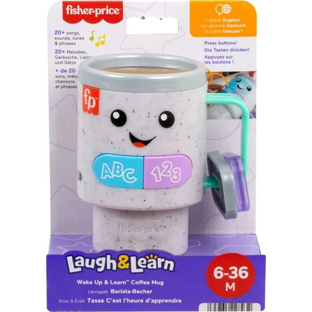 Fisher-Price - Jouet d'éveil interactif : tasse à café multicolore, MATTEL