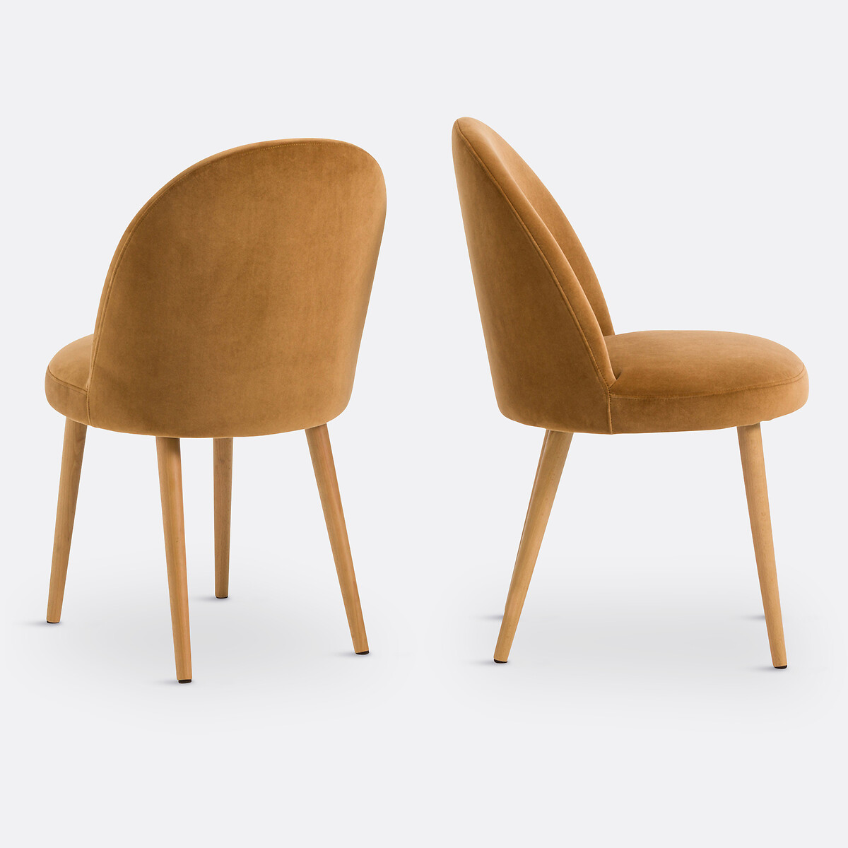 Set van 2 fluwelen stoelen, Inès goudkleur oker, LA REDOUTE INTERIEURS