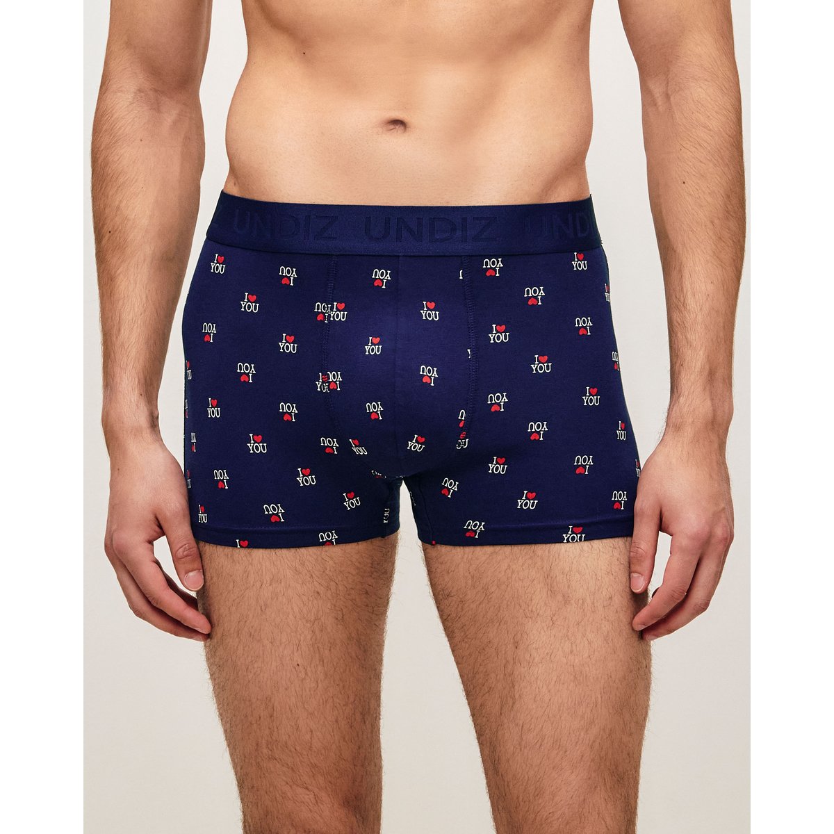Boxer coton imprimé "I LOVE YOU REPEATIZ NAVYP bleu, UNDIZ