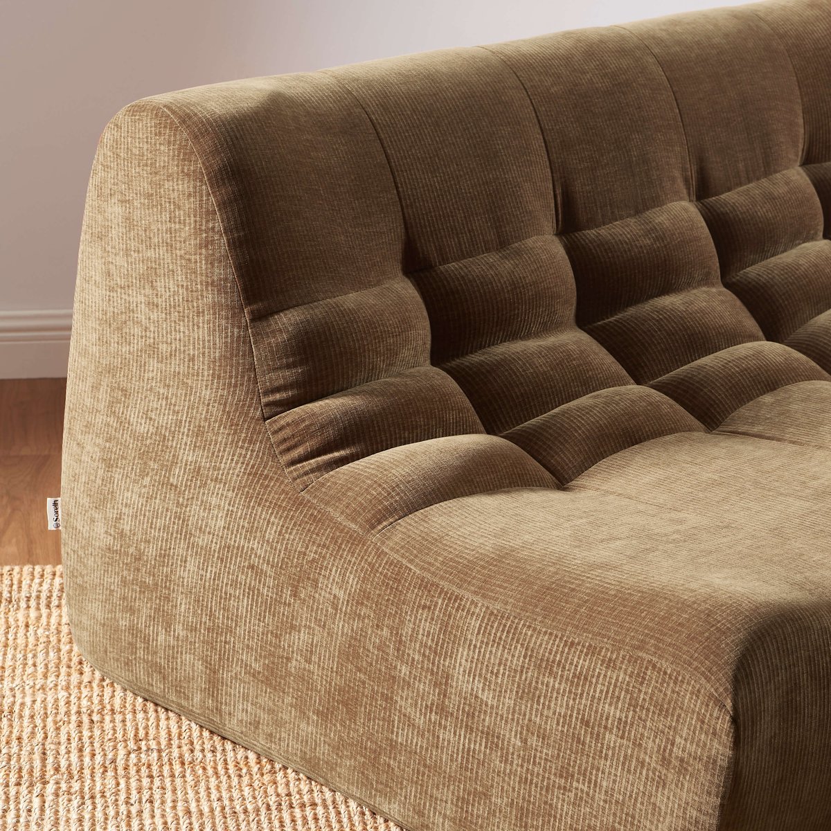 Ensemble banquette + chauffeuse velours JANIS marron, SORELH