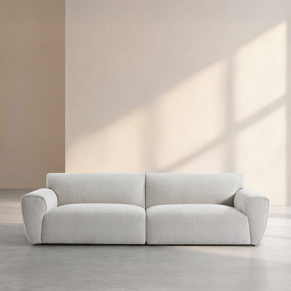 Canapé en tissu chenille AZALEE crème, HABITAT