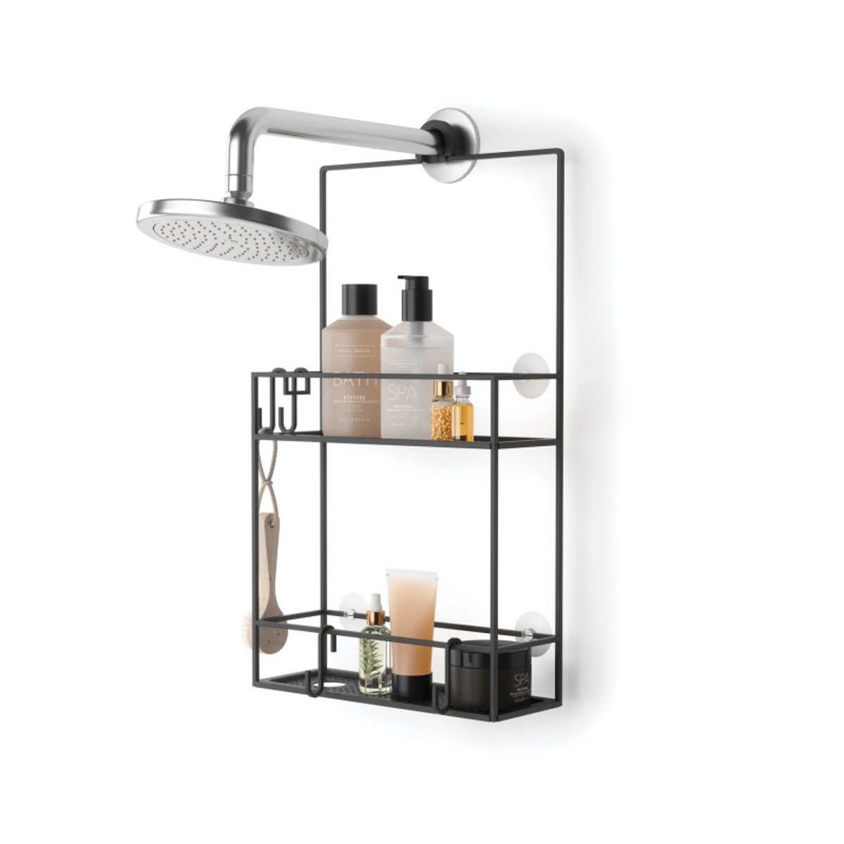 Étagère de douche design CUBIKO noir, UMBRA