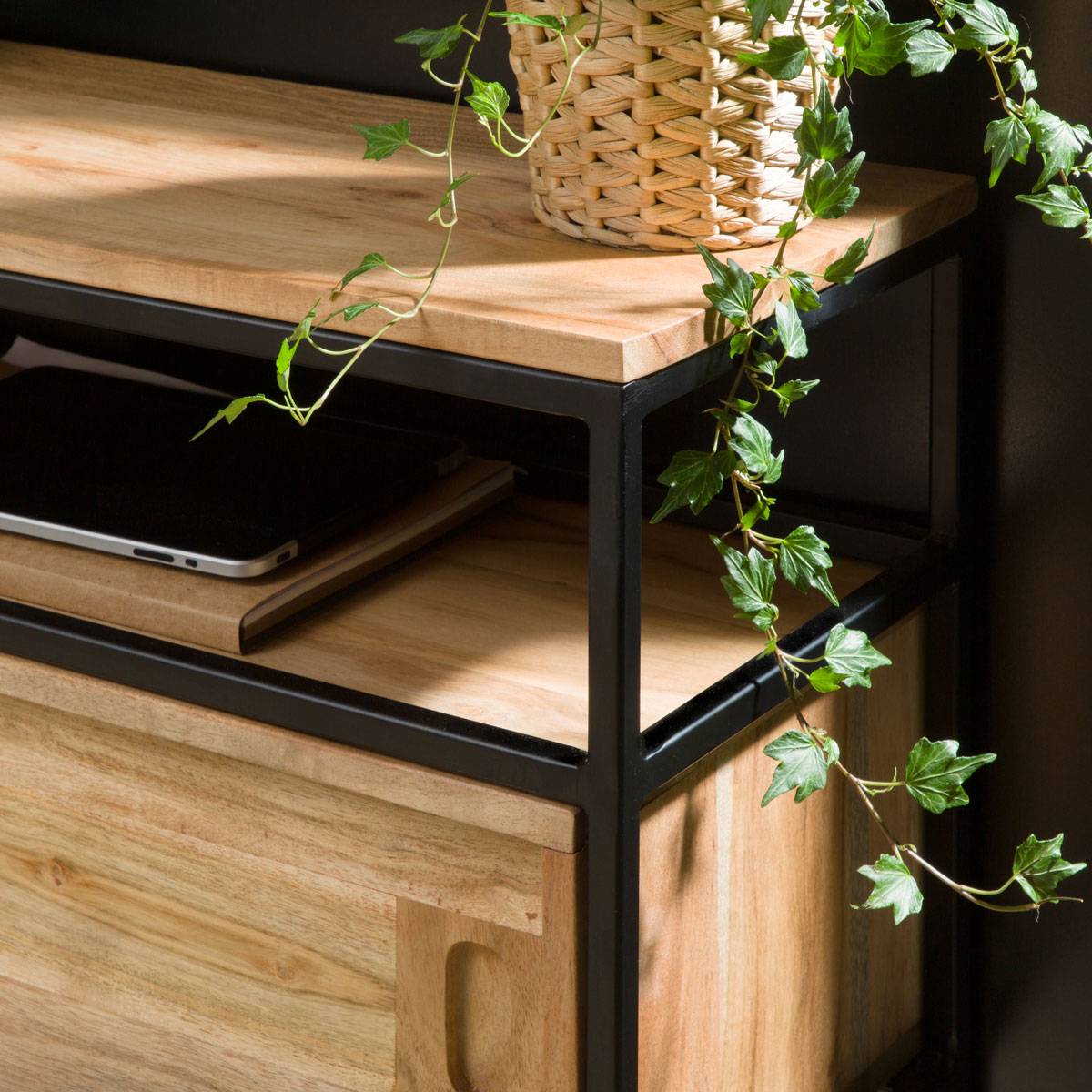 Console en bois d'acacia MONTRÉAL bois clair, MADE IN MEUBLES