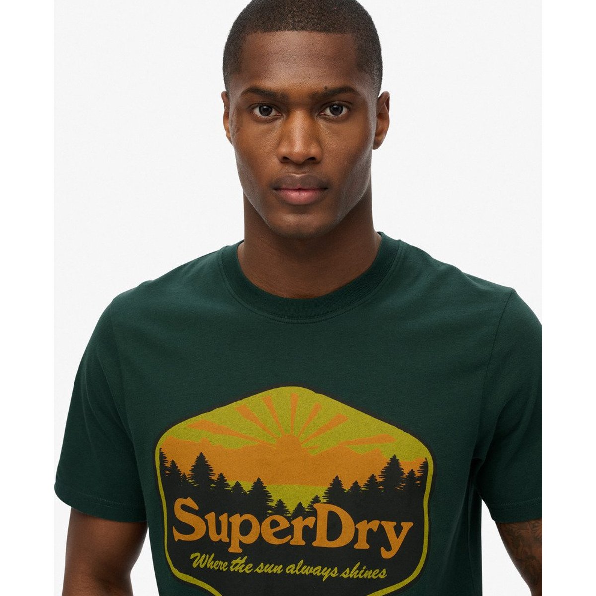 T-shirt Sun Tab vert émail, SUPERDRY