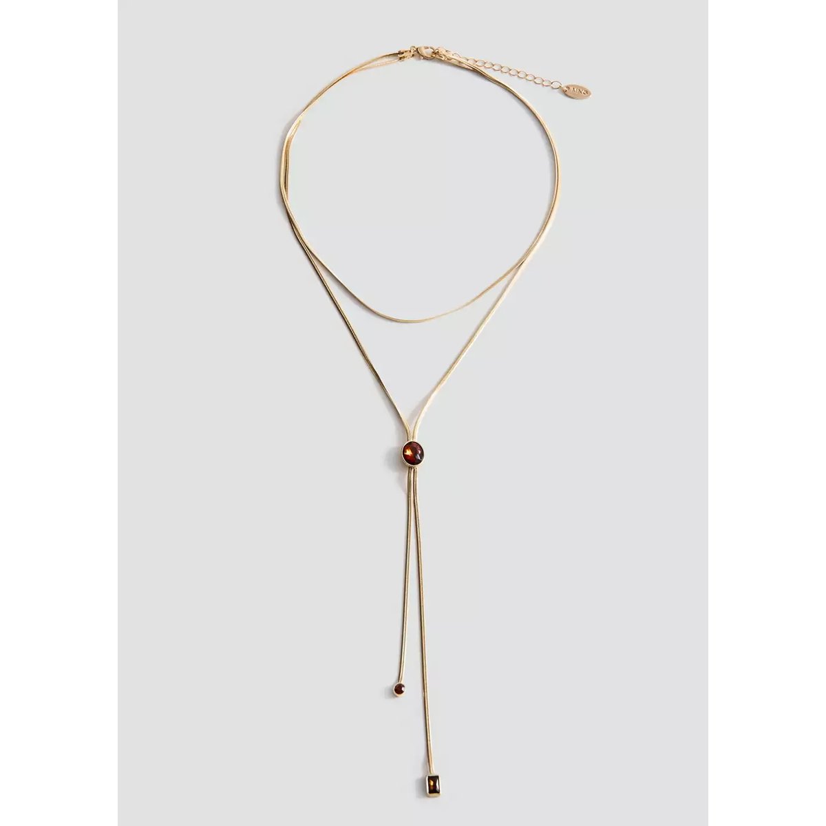 Collier double cristaux or, MANGO