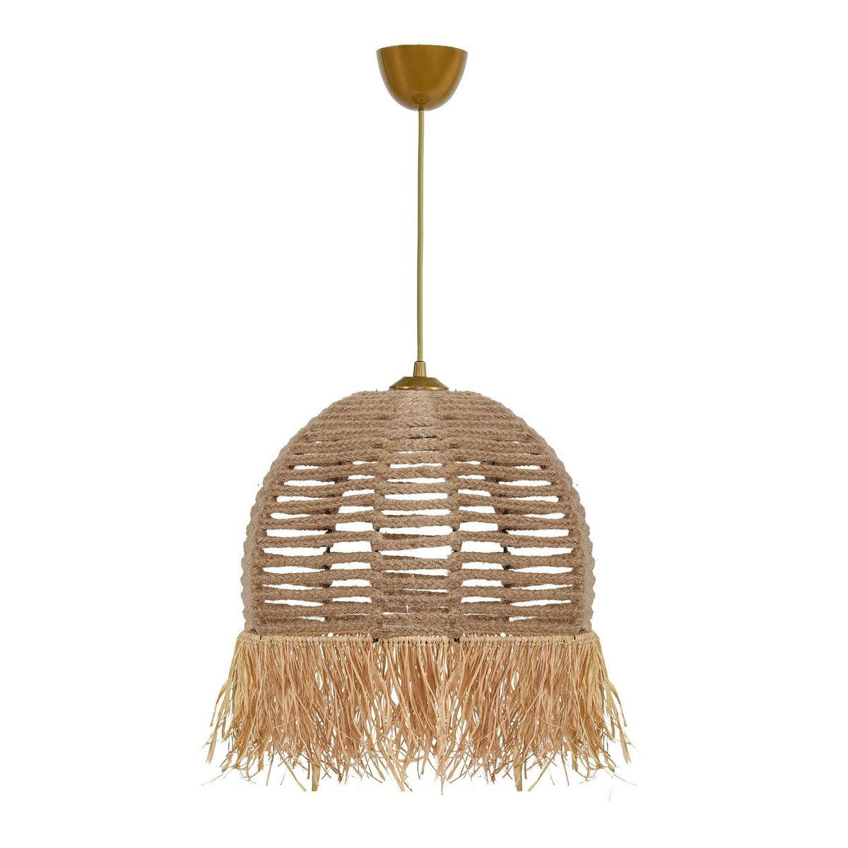 Suspension bohème durable avec corde et franges OLTEN beige, PIER IMPORT
