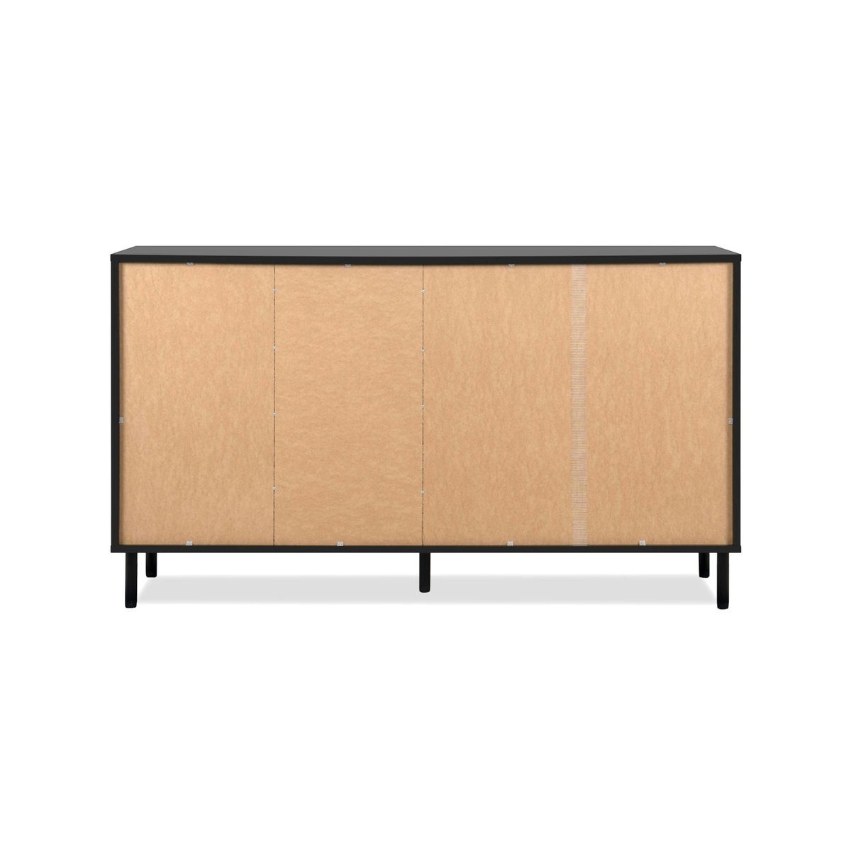 Buffet design noir décor bois 3 portes 4 tiroirs NOREN noir, PIER IMPORT