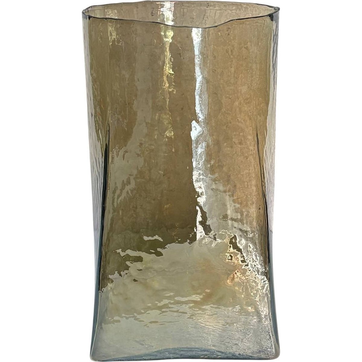 Vase en verre soufflé au relief lumineux fumé, RECOLLECTION
