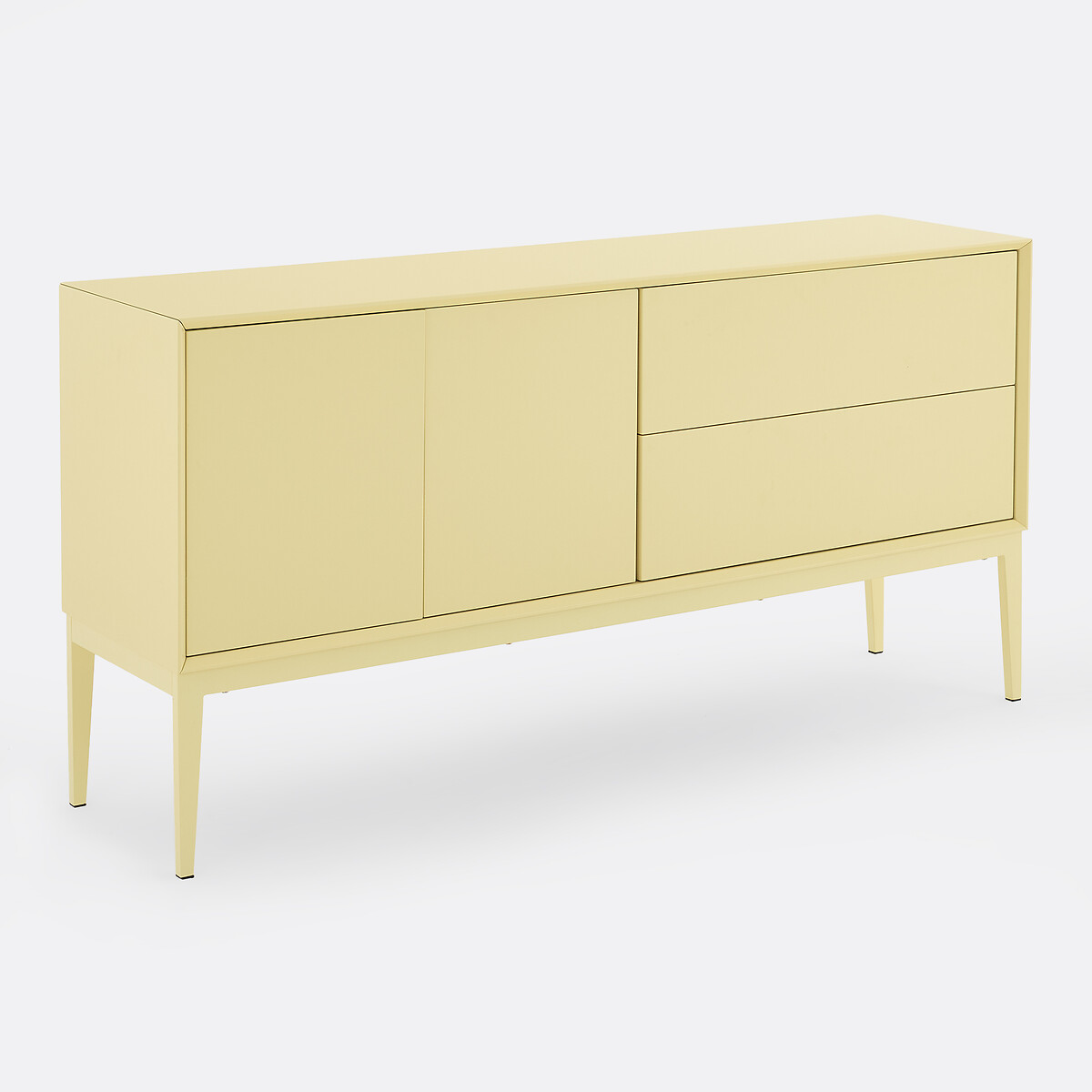 Buffet bas laqué, 2 portes 2 tiroirs, longueur 160 cm, PICKITO jaune doux, LA REDOUTE INTERIEURS