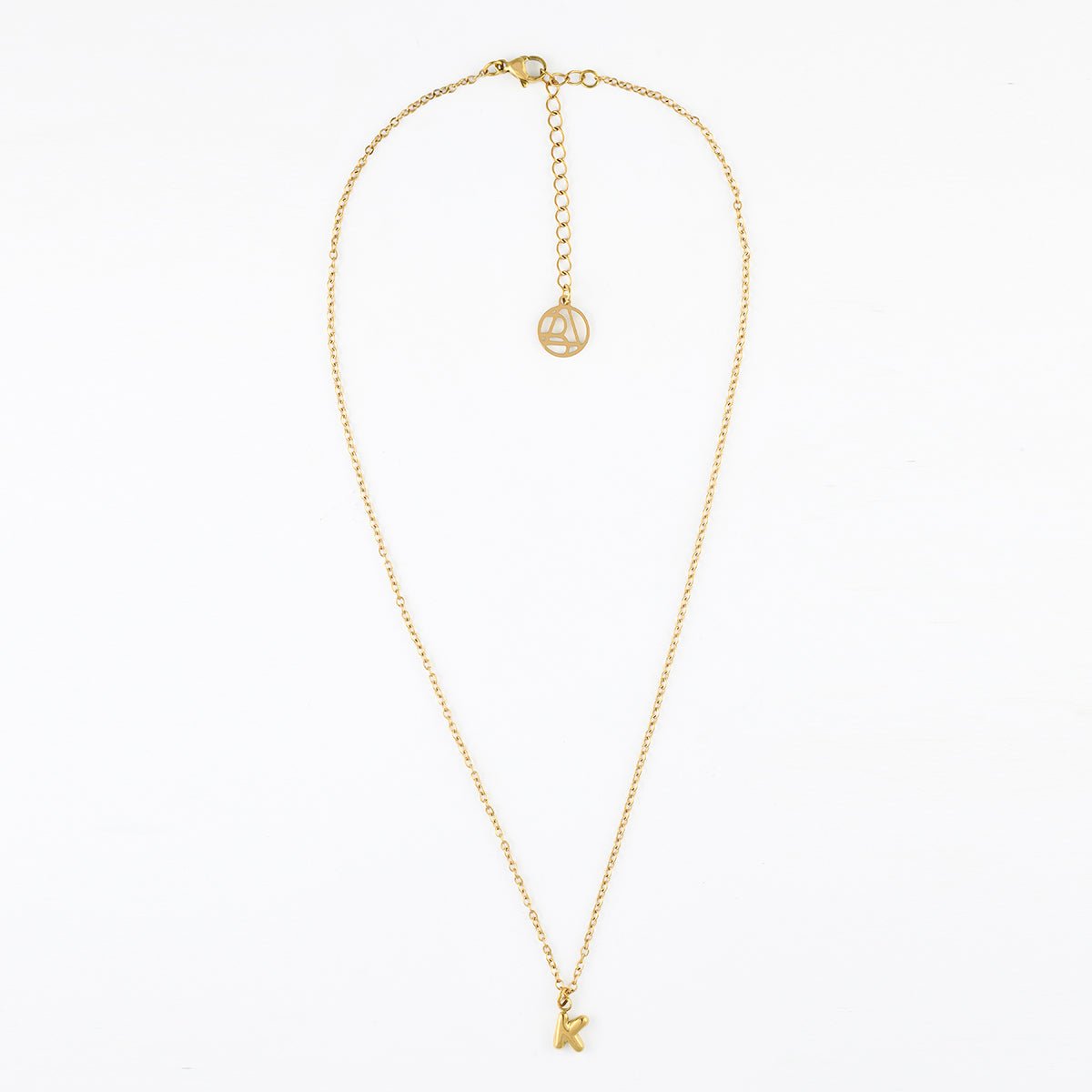 Collier à pendentif lettre K acier inoxydable doré, BALABOOSTE