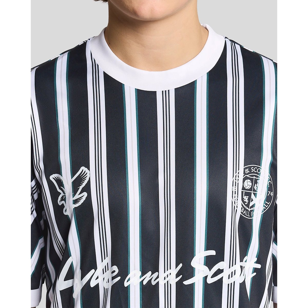 Maillot de football Prep à rayures bleu foncé marine, LYLE & SCOTT