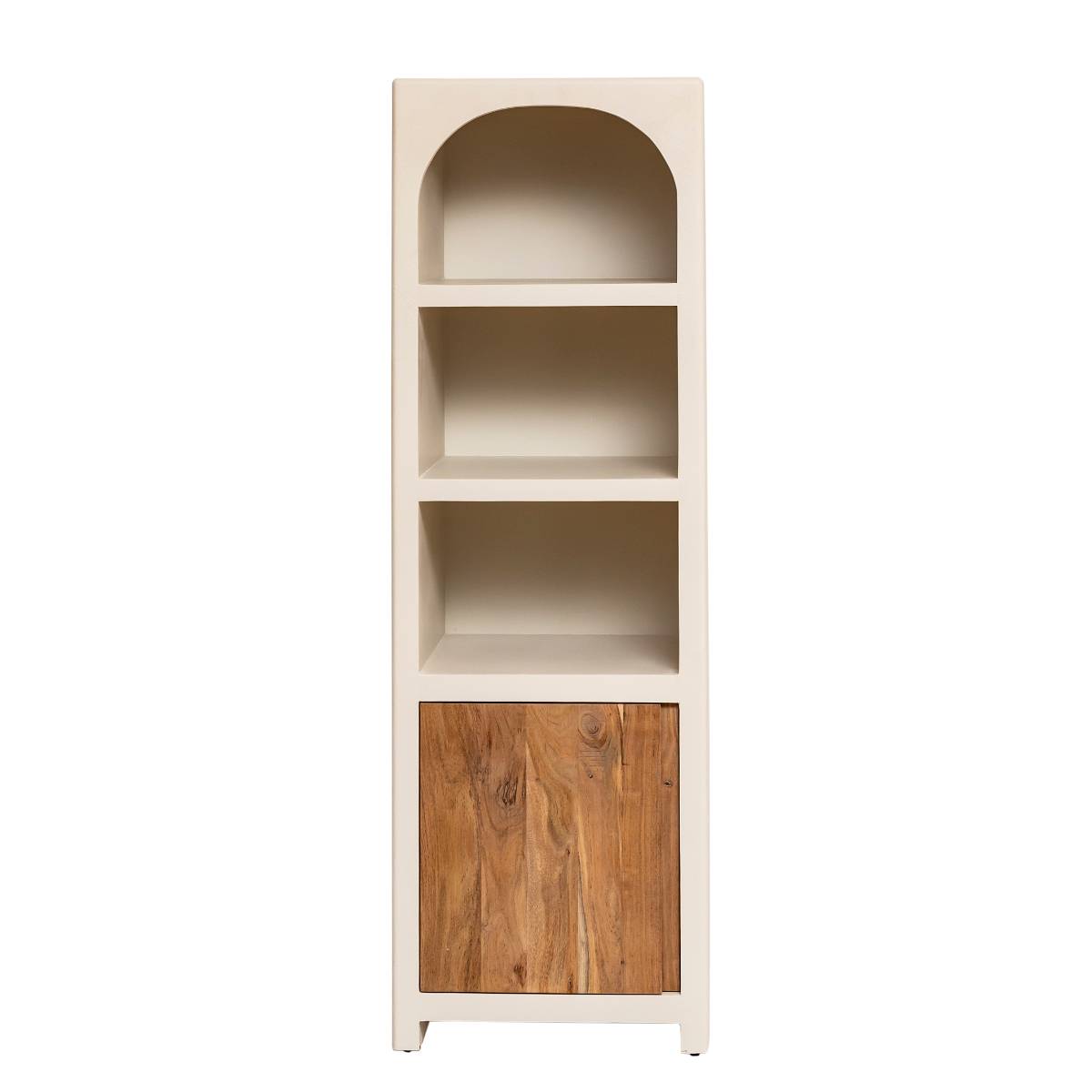 Colonne en bois effet béton DALVA blanc, MADE IN MEUBLES 
