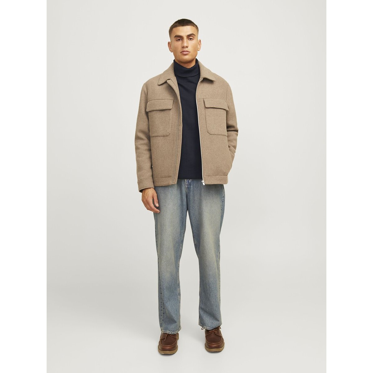 Maglione a dolcevita blu marino, JACK & JONES