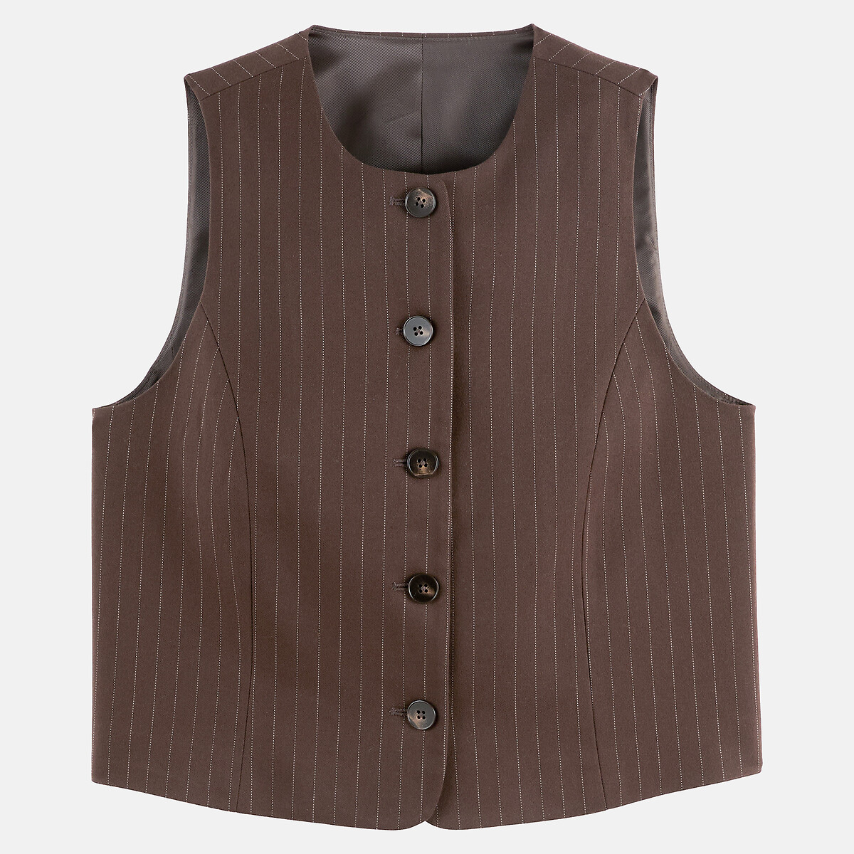 Gilet sans manches à rayures rayé marron/écru, LA REDOUTE COLLECTIONS